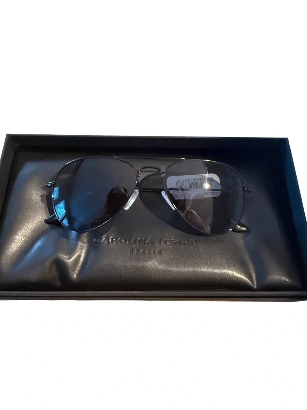 NEW Carolina Lemke Gun Black Aviator Sunglasses Unisex